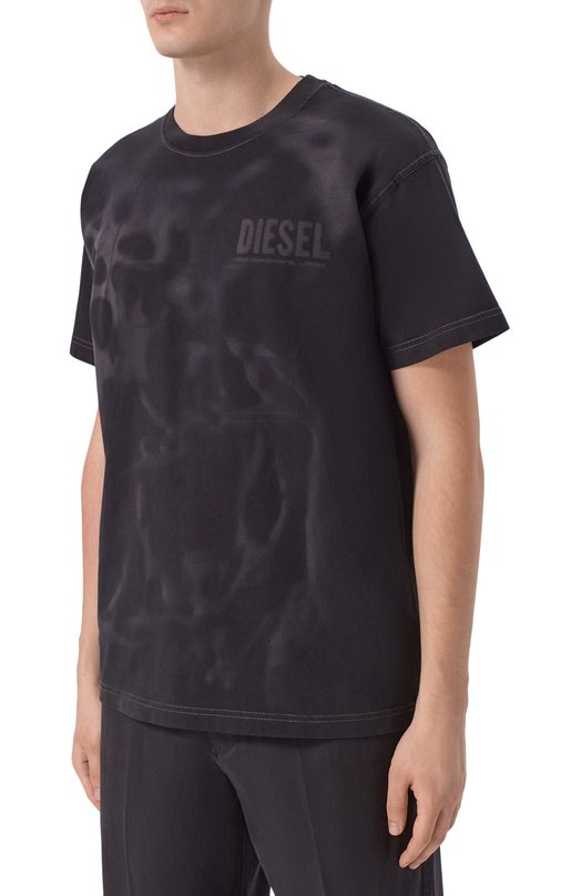 Хлопковая футболка Diesel A19995/0LJBS Чёрный  A19995/0LJBS Фото 3
