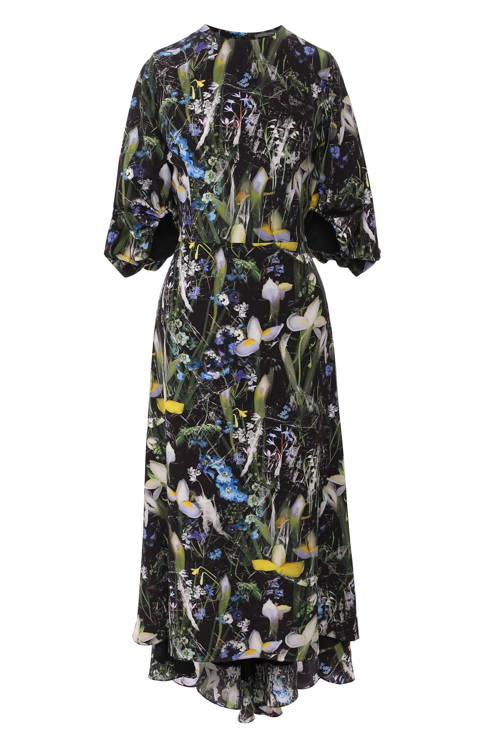 Шелковое платье ALEXANDER MCQUEEN черного цвета по цене 299500 руб., арт. 570435/QMD09, фото 1 Шелковое платье ALEXANDER MCQUEEN, арт. 570435/QMD09, фото 1