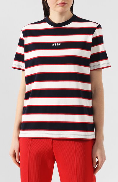 Хлопковая футболка MSGM разноцветного цвета по цене 11300 руб., арт. 2641MDM88A 195293, фото 3 Хлопковая футболка MSGM, арт. 2641MDM88A 195293, фото 3
