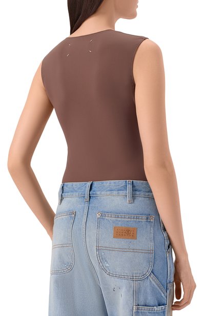 Боди MAISON MARGIELA коричневого цвета по цене 45950 руб., арт. S29NA0179/M20039, фото 4 Боди MAISON MARGIELA, арт. S29NA0179/M20039, фото 4