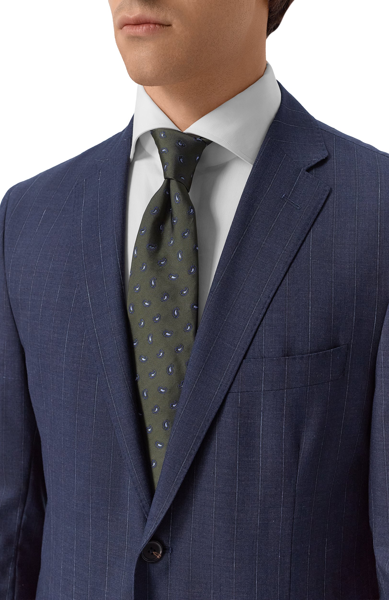 Шелковый галстук CORNELIANI темно-зеленого цвета по цене 27900 руб., арт. 28U302/2A20310, фото 2 Шелковый галстук CORNELIANI, арт. 28U302/2A20310, фото 2
