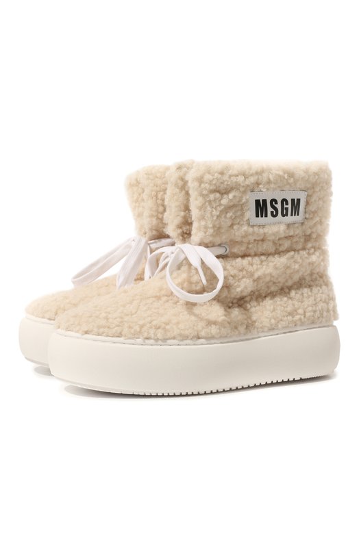

Утепленные ботинки MSGM kids, Кремовый