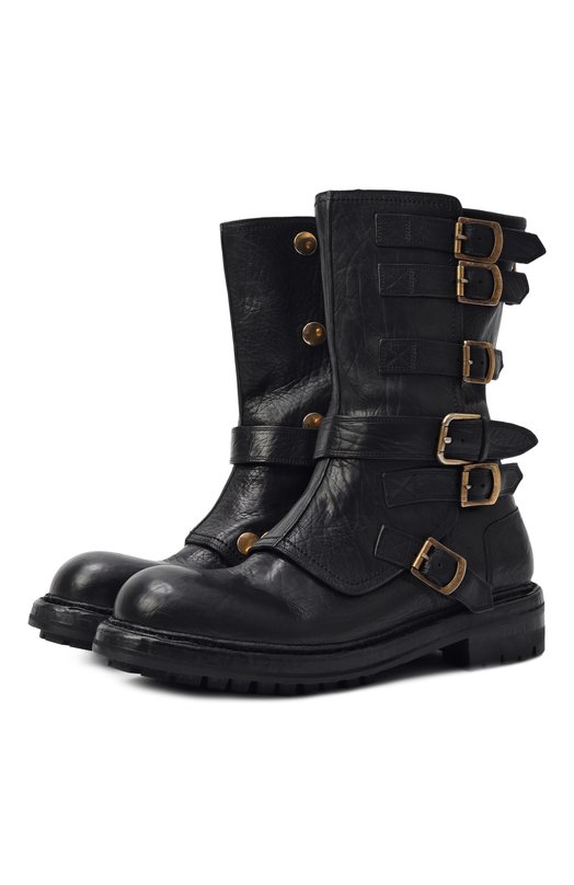 Кожаные сапоги Dolce & Gabbana A70163/AW352 Чёрный A70163/AW352