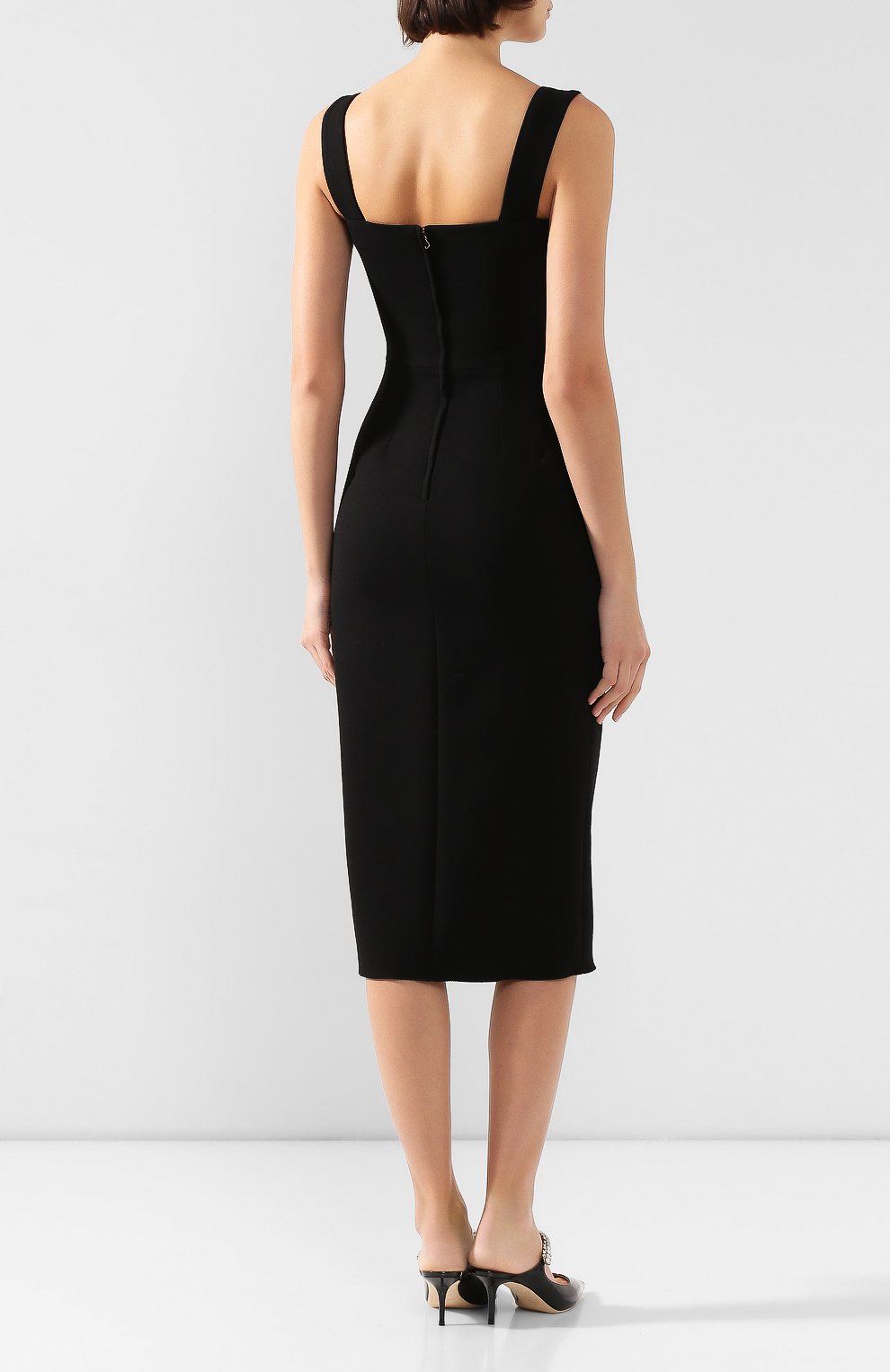 Шерстяное платье DOLCE & GABBANA черного цвета по цене 432500 руб., арт. F6G4CZ/FUBD2, фото 4 Шерстяное платье DOLCE & GABBANA, арт. F6G4CZ/FUBD2, фото 4