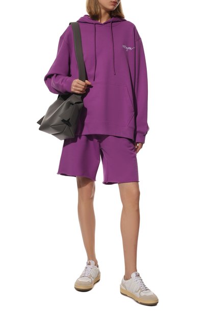 Хлопковые шорты MSGM фиолетового цвета по цене 17600 руб., арт. 3242MDB164 227299, фото 2 Хлопковые шорты MSGM, арт. 3242MDB164 227299, фото 2