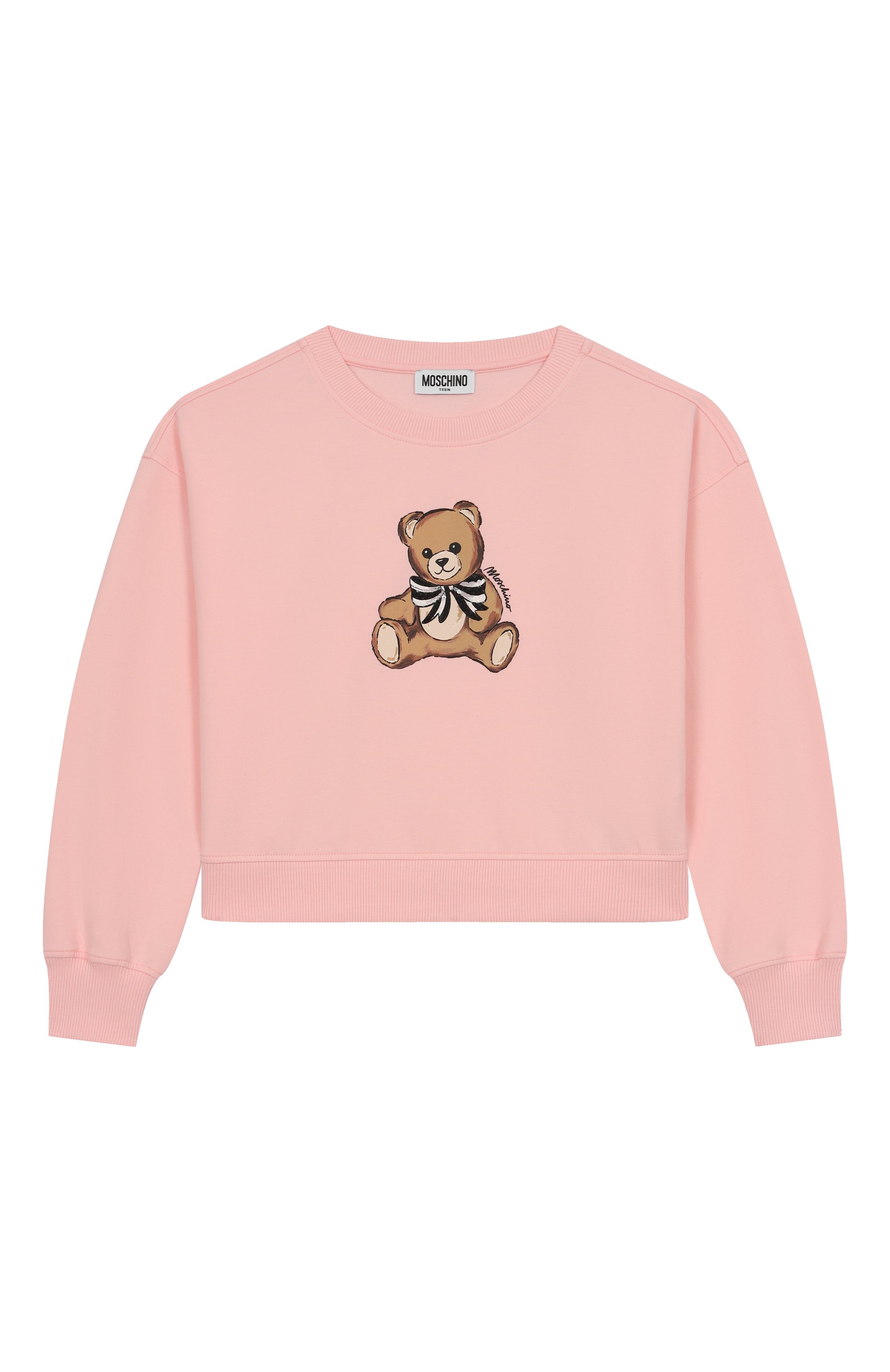 Хлопковый свитшот MOSCHINO светло-розового цвета по цене 16450 руб., арт. HDF06G/LDA16/10-14, фото 1 Хлопковый свитшот MOSCHINO, арт. HDF06G/LDA16/10-14, фото 1