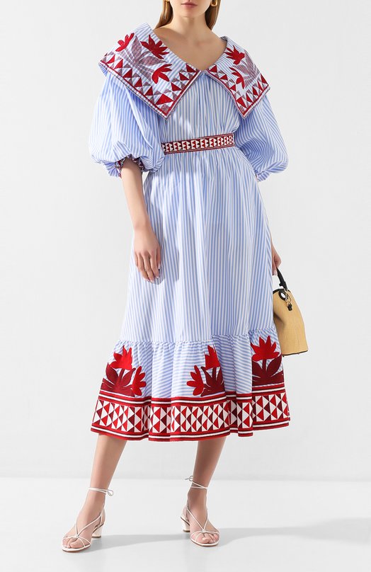 Хлопковая юбка Stella Jean Голубой, фото 2