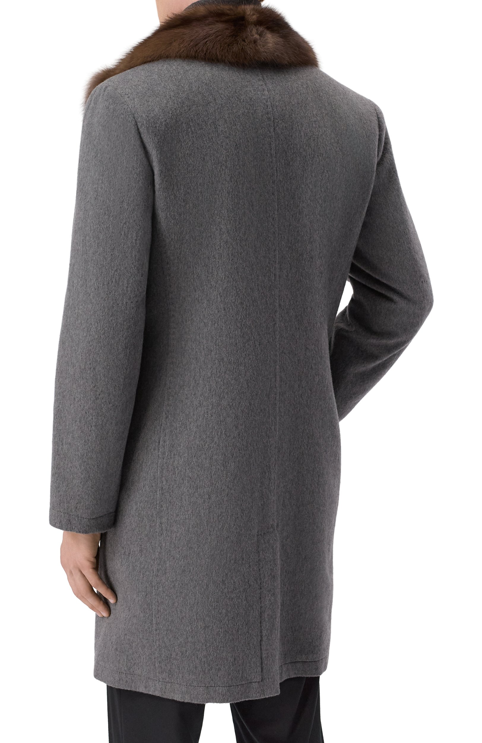 Кашемировое пальто с воротником из соболя KITON, арт. UW0618MV03S28, фото 4