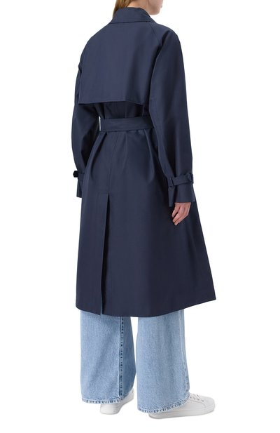 Хлопковый тренч WEEKEND MAX MARA синего цвета по цене 68550 руб., арт. CANASTA, фото 4 Хлопковый тренч WEEKEND MAX MARA, арт. CANASTA, фото 4