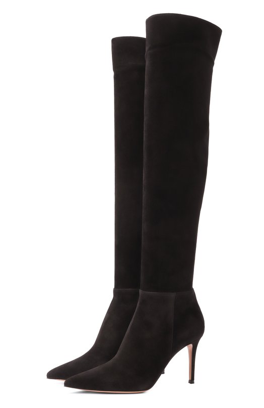 Замшевые ботфорты Jules 85 Gianvito Rossi G80222.85RIC.C45NER0 Чёрный G80222.85RIC.C45NER0