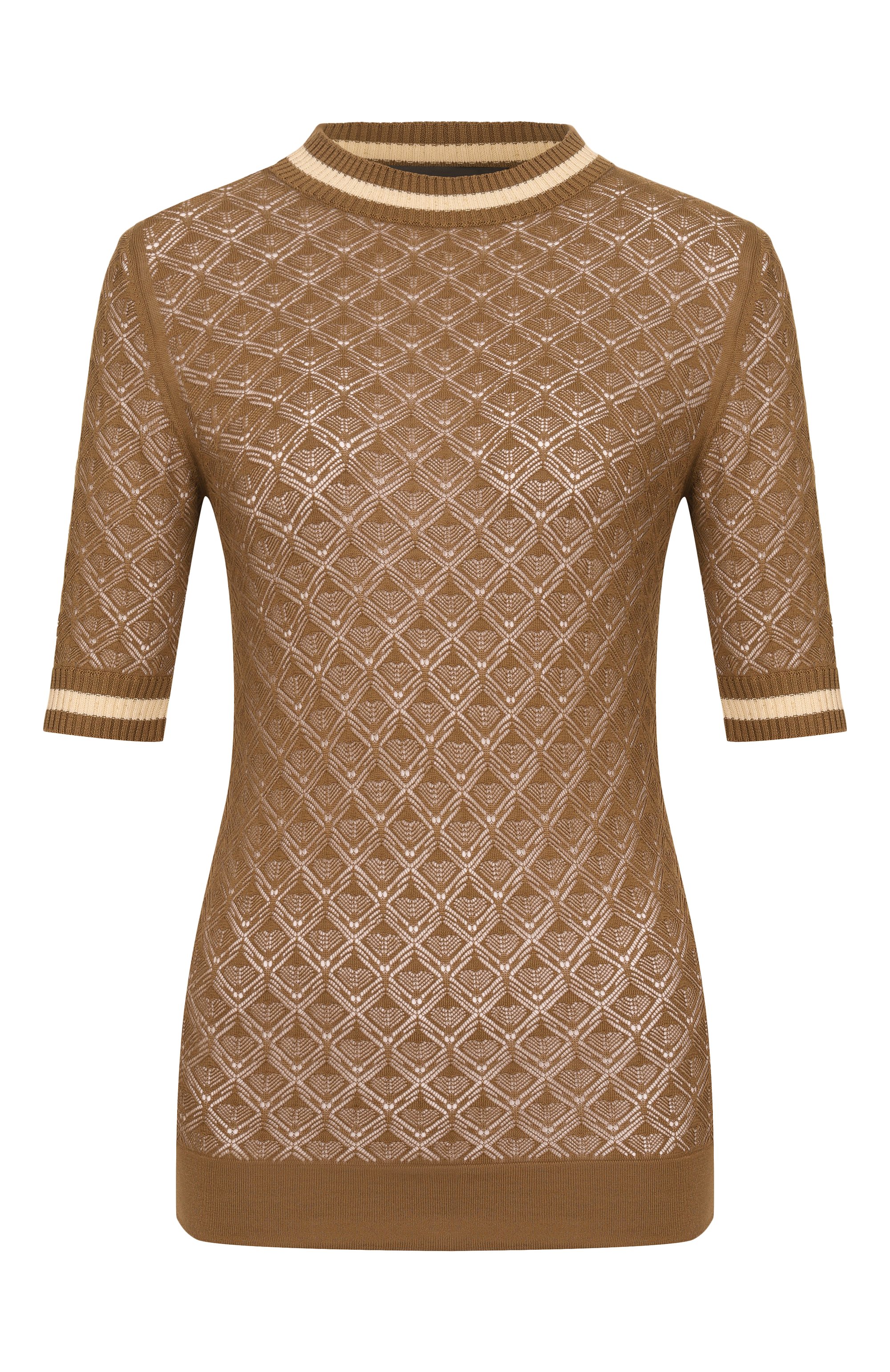 Хлопковый пуловер LORENA ANTONIAZZI бежевого цвета по цене 75300 руб., арт. E26110TM44A/1329, фото 1 Хлопковый пуловер LORENA ANTONIAZZI, арт. E26110TM44A/1329, фото 1