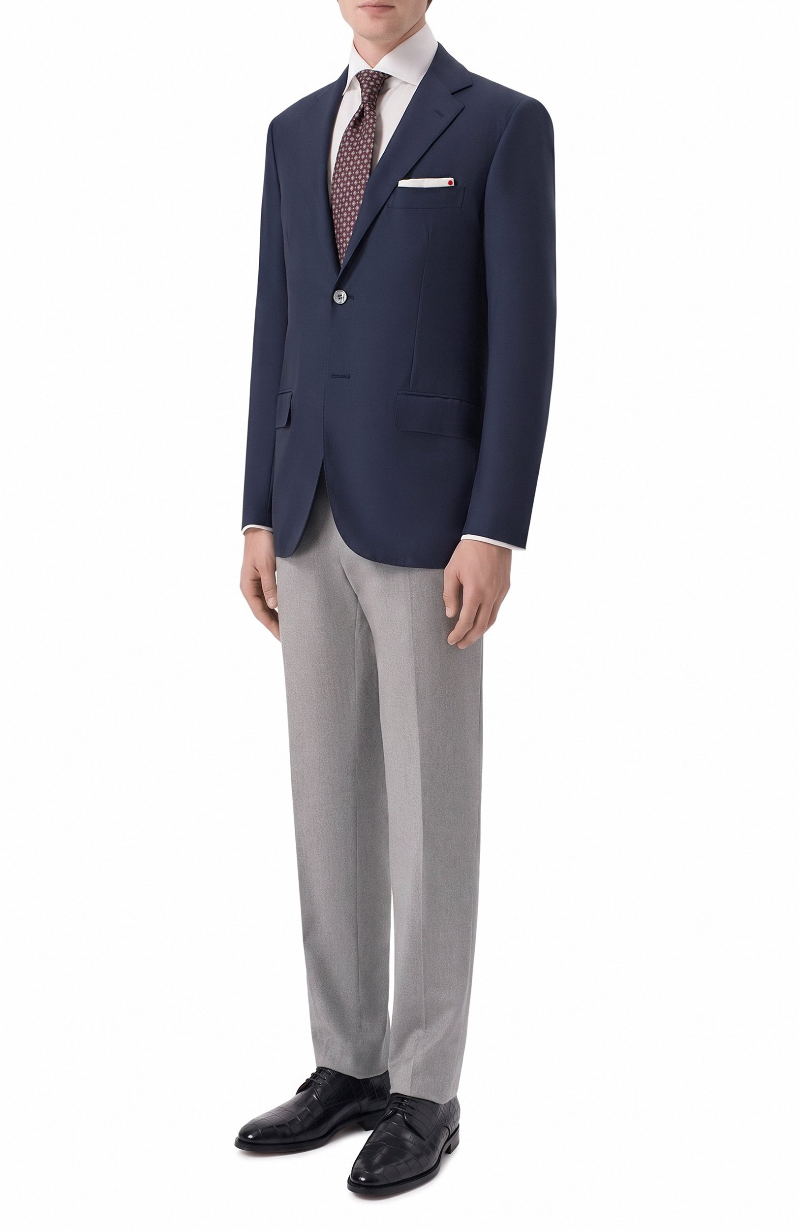 Дерби из кожи крокодила KITON, арт. USSA101N00102, фото 2