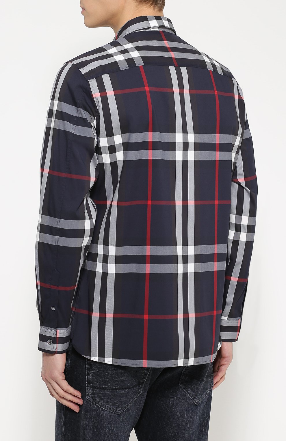 Хлопковая рубашка с воротником кент BURBERRY, арт. 4006731, фото 4