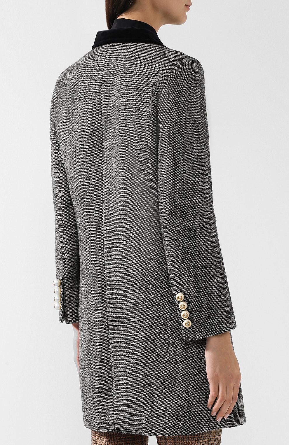 Шерстяное пальто с контрастным воротником GUCCI, арт. 516422/ZLW05, фото 4