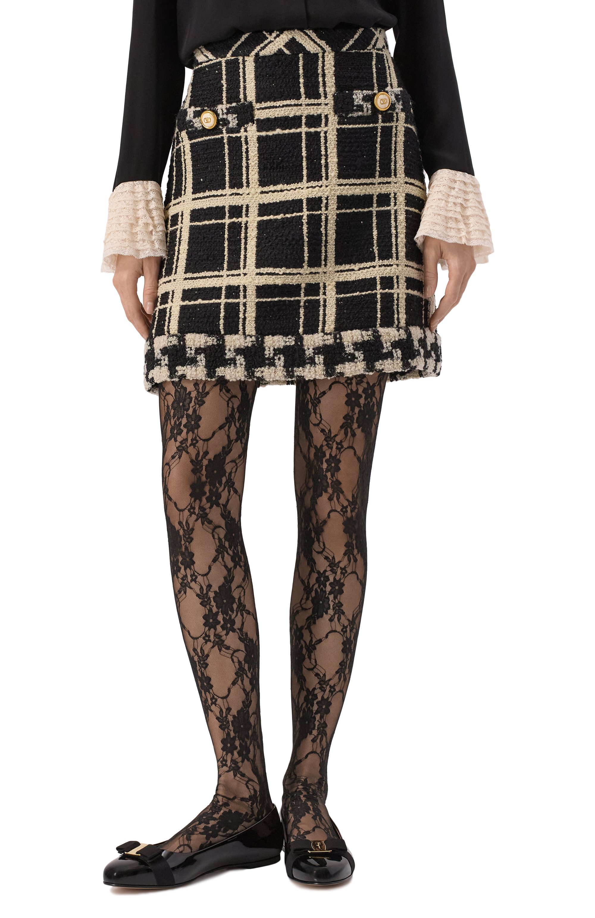 Твидовая юбка VALENTINO, арт. 6B3RACM190N, фото 3