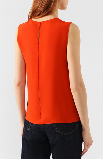 Шелковый топ THEORY оранжевого цвета по цене 23450 руб., арт. J0102517, фото 4 Шелковый топ THEORY, арт. J0102517, фото 4