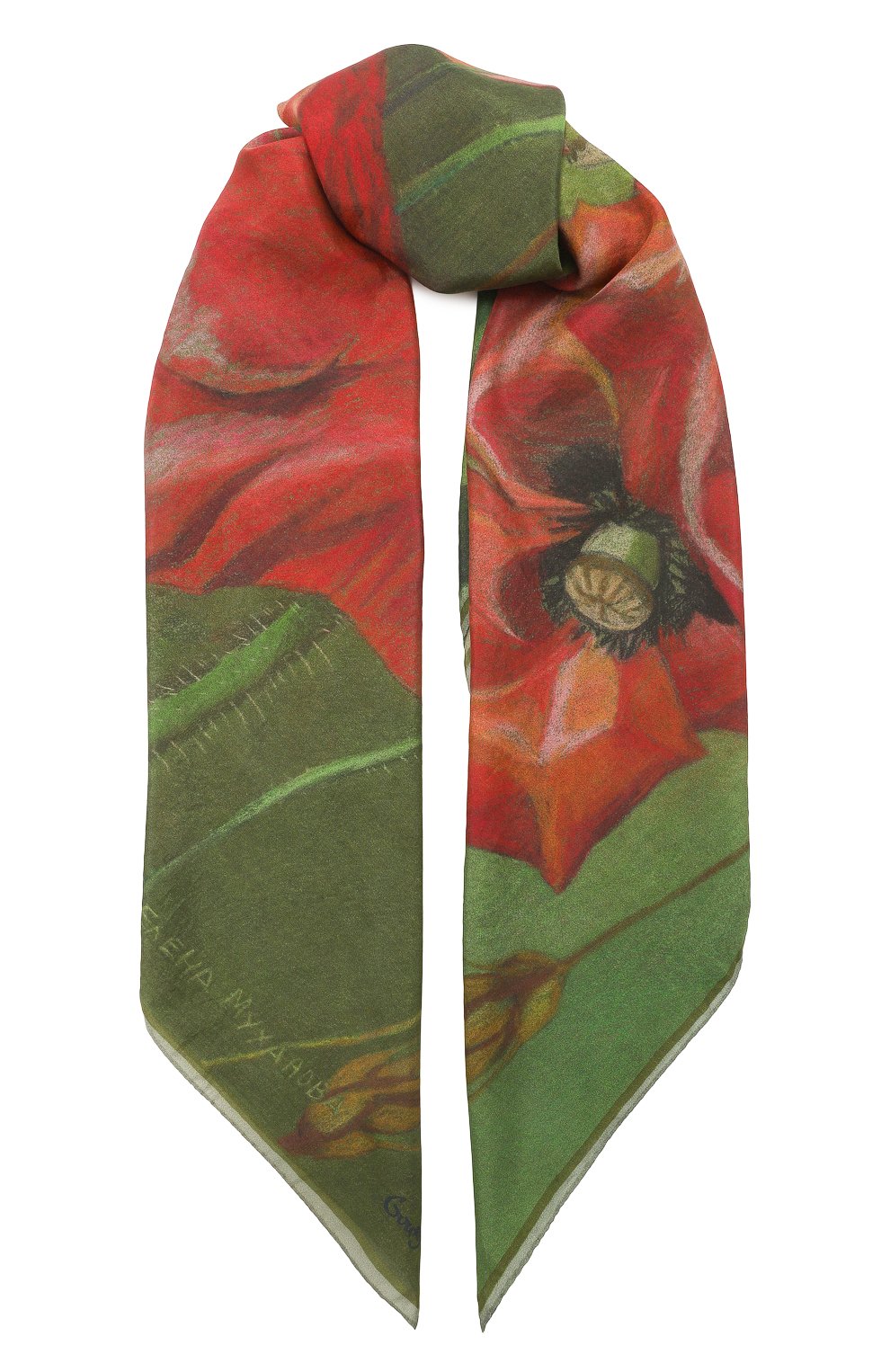 Шелковая шаль маки GOURJI, арт. 91140637/9151108, фото 1