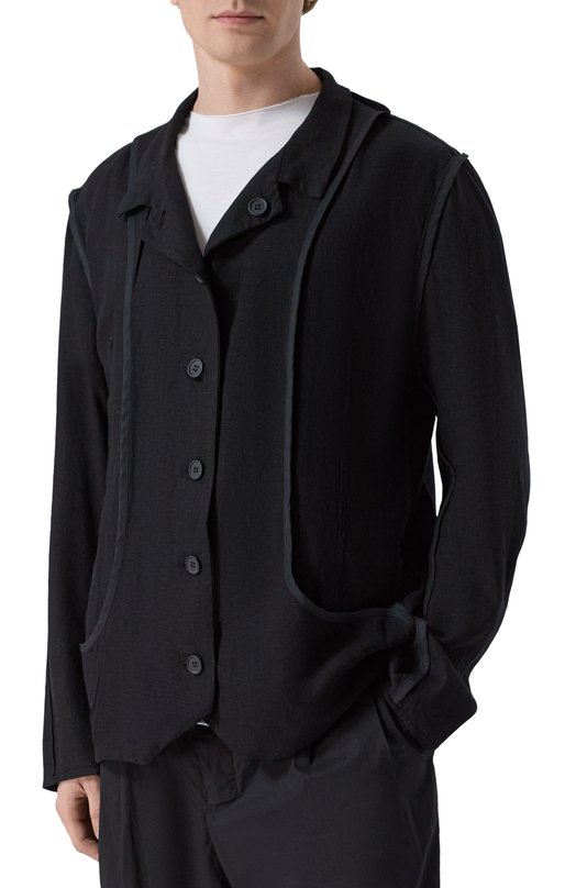 Двусторонний пиджак из вискозы и льна 139Dec SUT617-BK Чёрный  SUT617-BK Фото 6