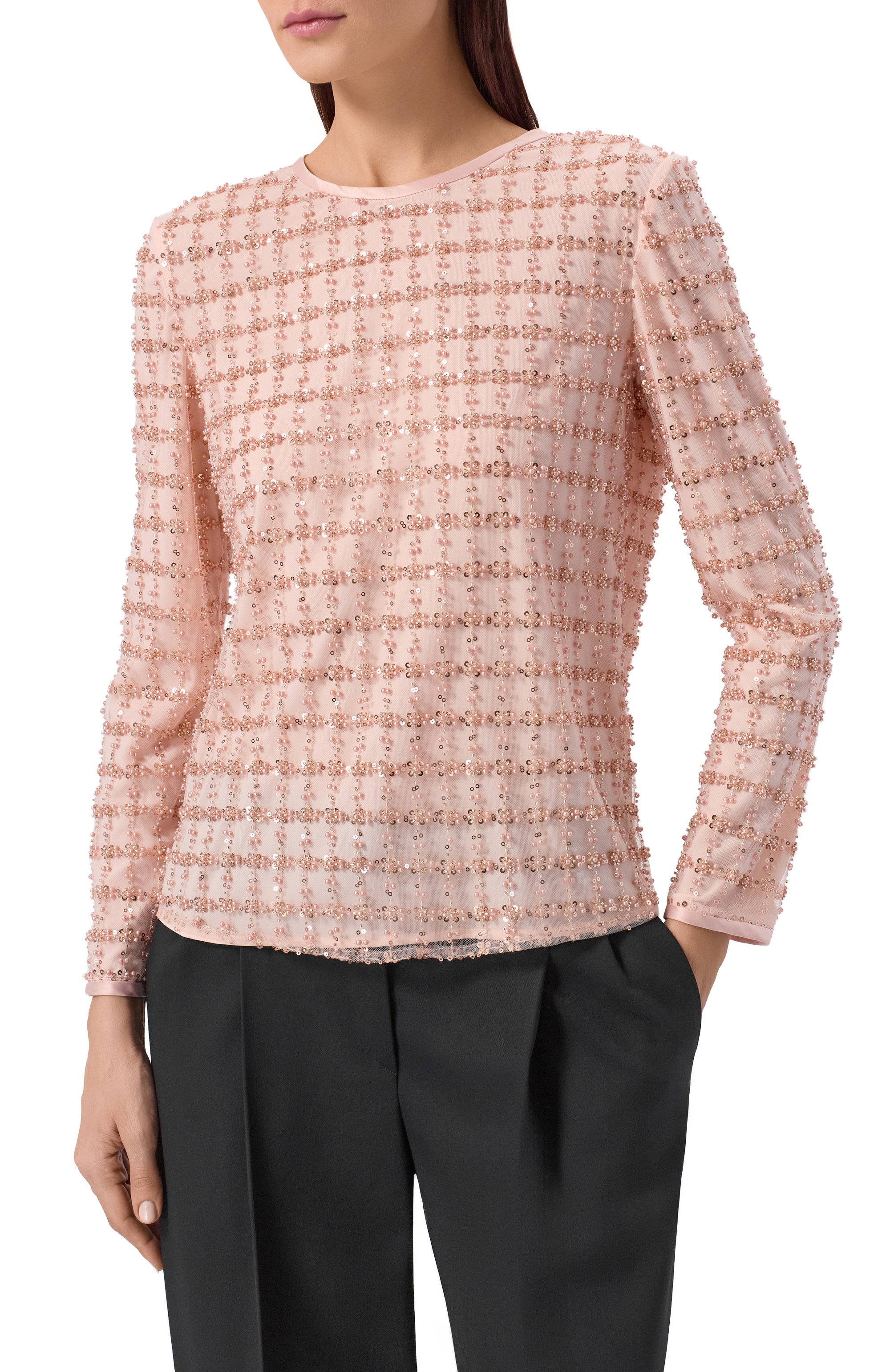 Топ с отделкой бисером EMPORIO ARMANI, арт. EW004098/AF20540, фото 3