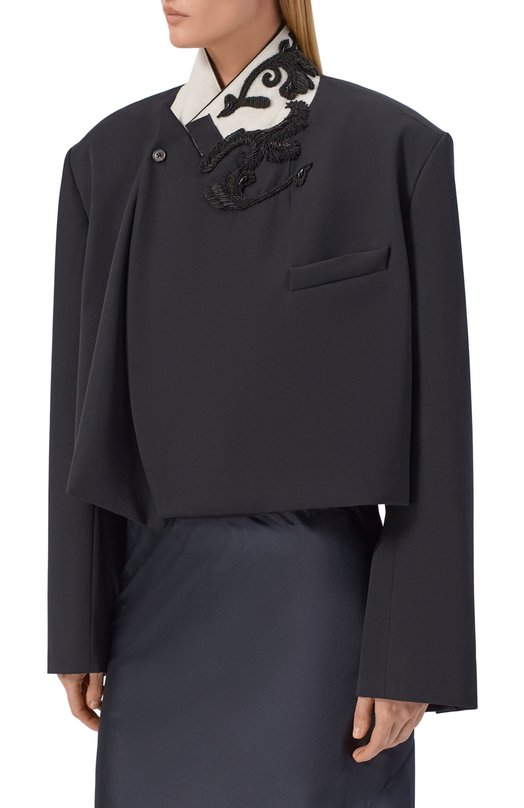 Шерстяной жакет Dries Van Noten 010419/3122 Чёрный  010419/3122 Фото 3