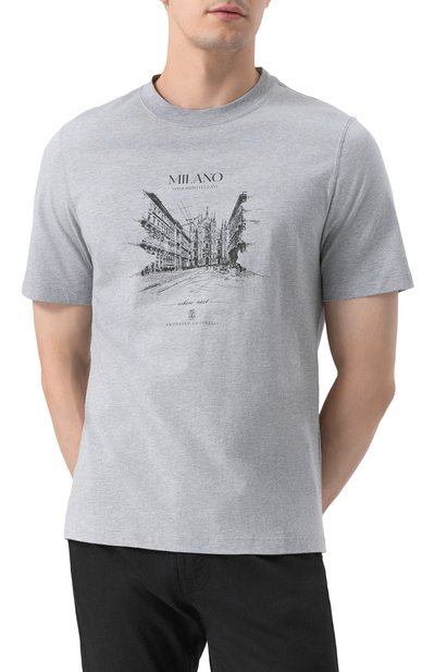 Хлопковая футболка BRUNELLO CUCINELLI, арт. M0B138455, фото 3