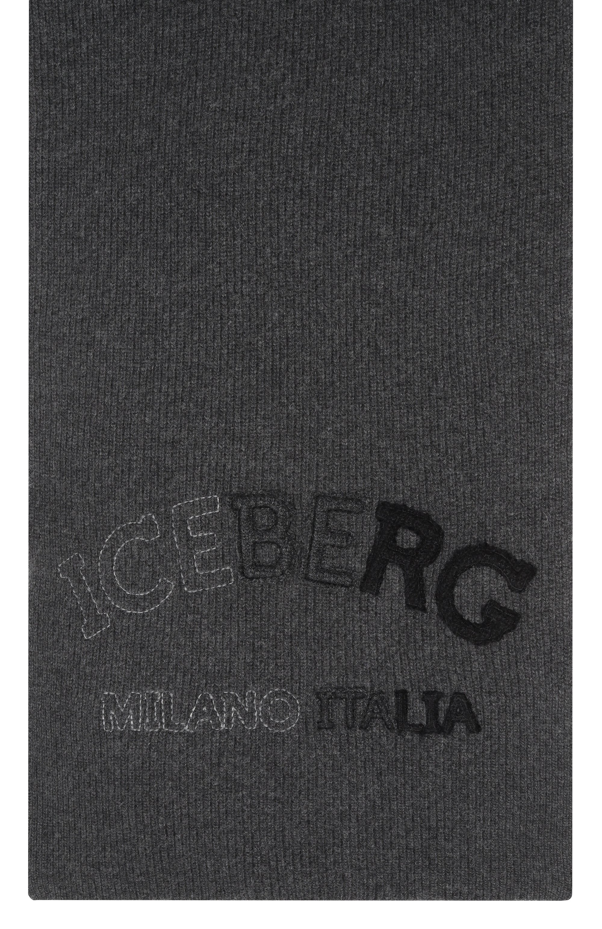 Шерстяной шарф ICEBERG темно-серого цвета по цене 23950 руб., арт. 3001/7077, фото 4 Шерстяной шарф ICEBERG, арт. 3001/7077, фото 4