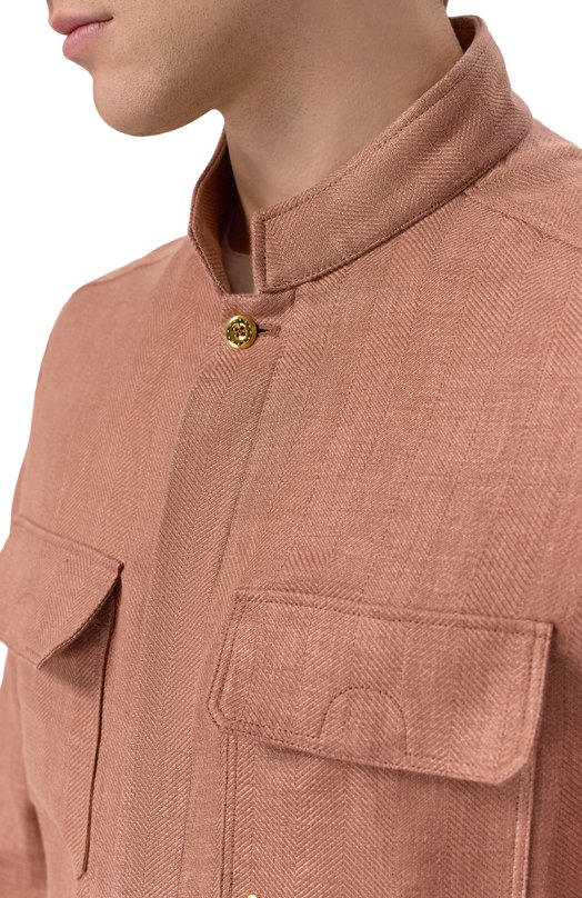 Куртка-рубашка изо льна и кашемира Stefano Ricci MDJ6100050/C167HA Коричневый  MDJ6100050/C167HA Фото 5