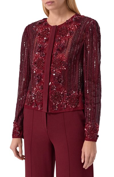 Жакет с отделкой бисером и пайетками ELIE SAAB, арт. J0173NF25/BE044, фото 3
