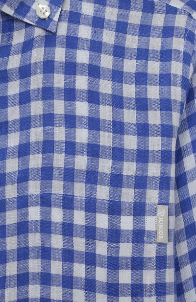 Льняная рубашка STEFANO RICCI JUNIOR синего цвета по цене 19950 руб., арт. YC006736/L2512, фото 3 Льняная рубашка STEFANO RICCI JUNIOR, арт. YC006736/L2512, фото 3