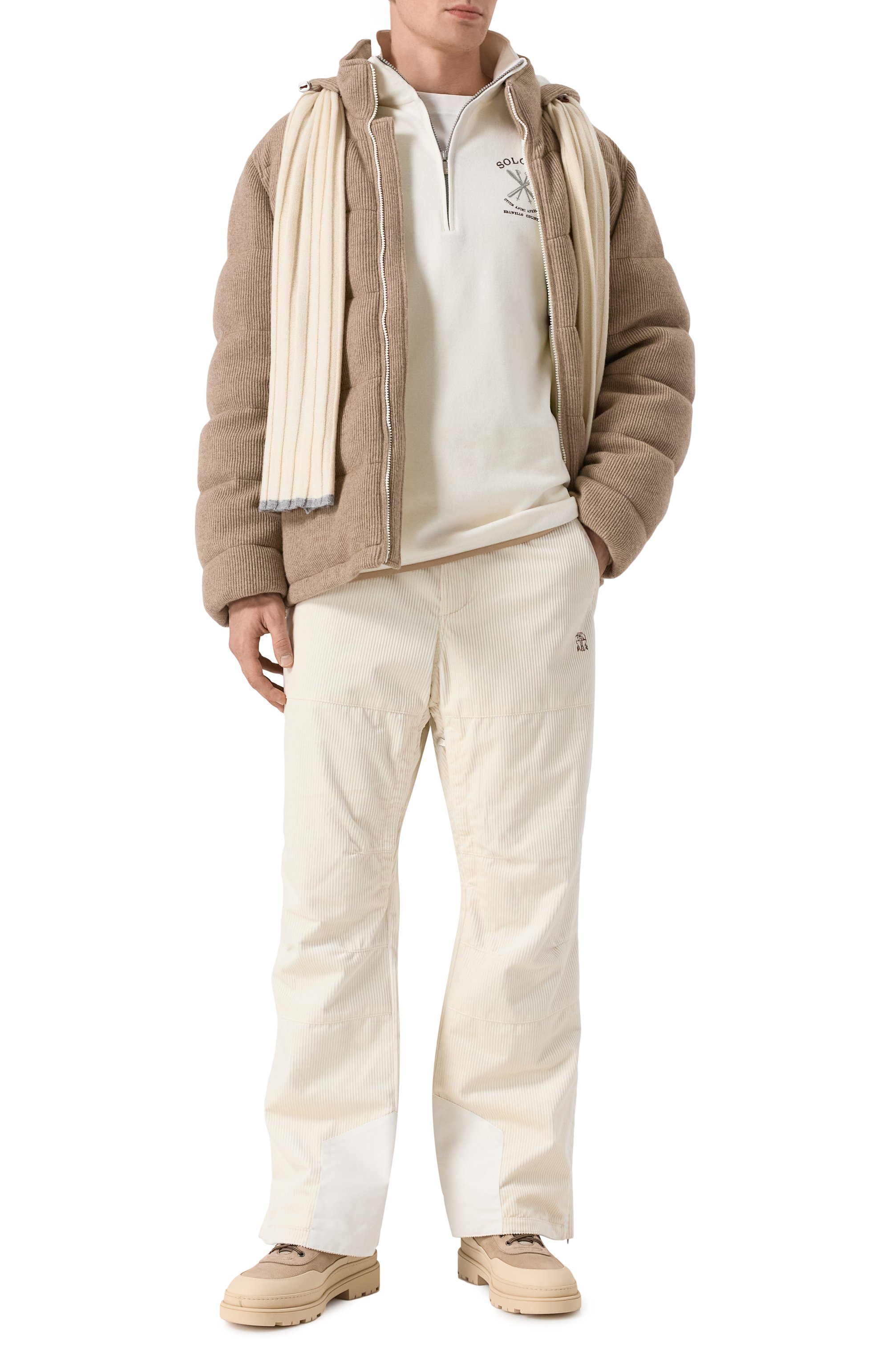 Анорак из кашемира и хлопка BRUNELLO CUCINELLI кремового цвета по цене 270500 руб., арт. MM840KT60, фото 2 Анорак из кашемира и хлопка BRUNELLO CUCINELLI, арт. MM840KT60, фото 2