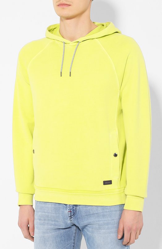 Хлопковое худи Zegna VU457/ZZ849 Жёлтый  VU457/ZZ849 Фото 3