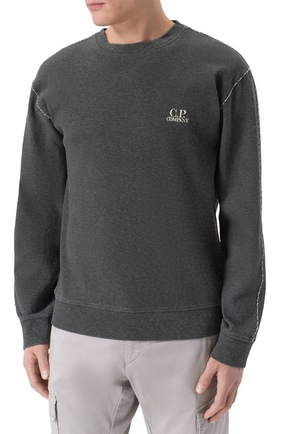 Хлопковый свитшот C.P. COMPANY серого цвета по цене 34750 руб., арт. 20CMSS198A/110644P, фото 3 Хлопковый свитшот C.P. COMPANY, арт. 20CMSS198A/110644P, фото 3