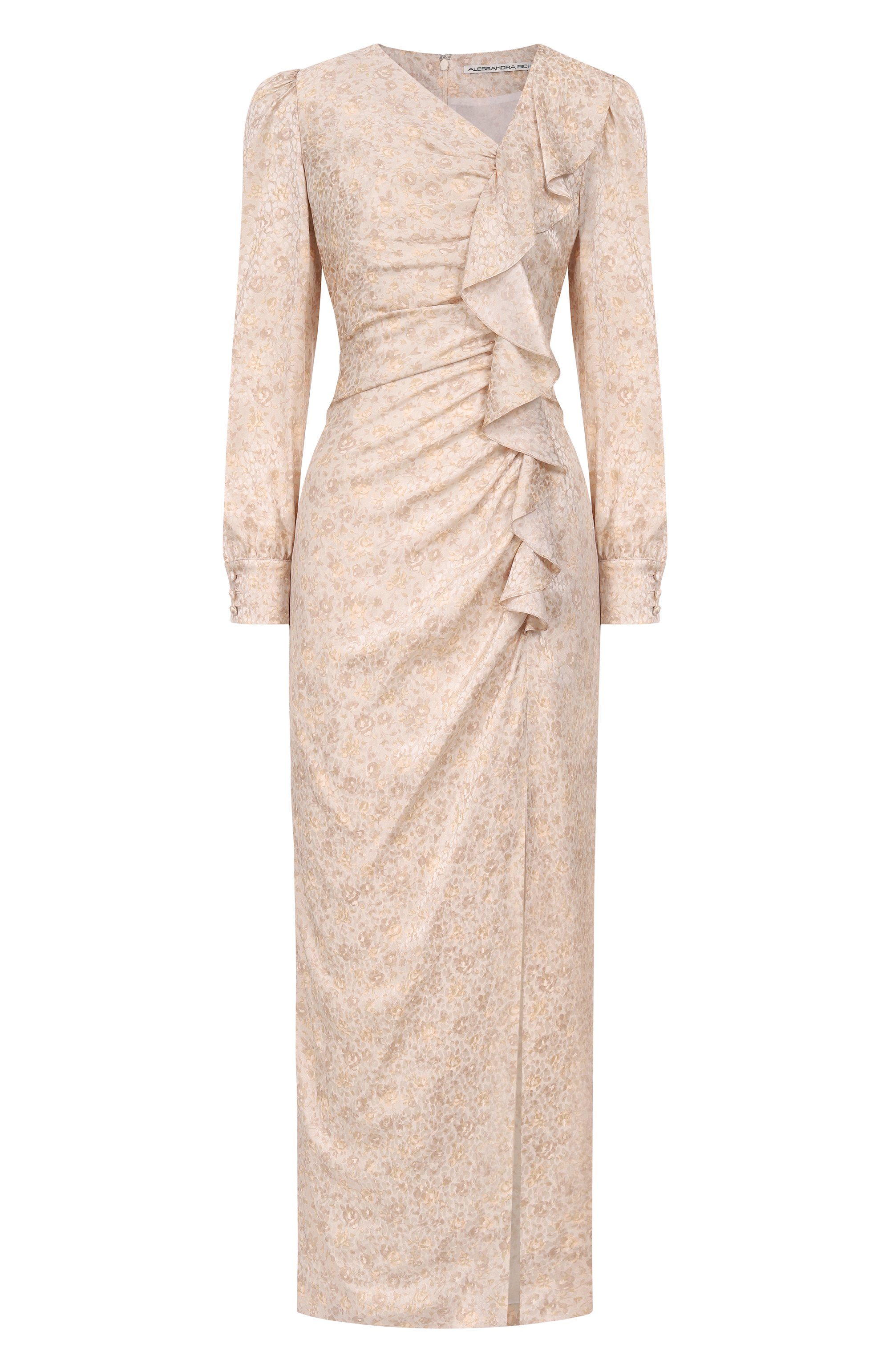 Шелковое платье ALESSANDRA RICH бежевого цвета по цене 345000 руб., арт. FABX4287/F4670, фото 1 Шелковое платье ALESSANDRA RICH, арт. FABX4287/F4670, фото 1