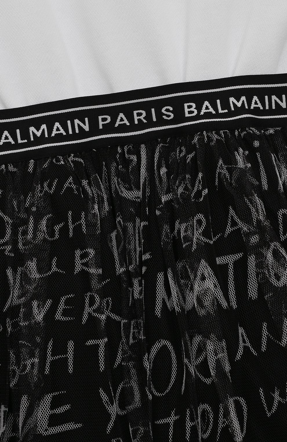 Хлопковое платье BALMAIN черно-белого цвета по цене 59950 руб., арт. BS1A51, фото 3 Хлопковое платье BALMAIN, арт. BS1A51, фото 3