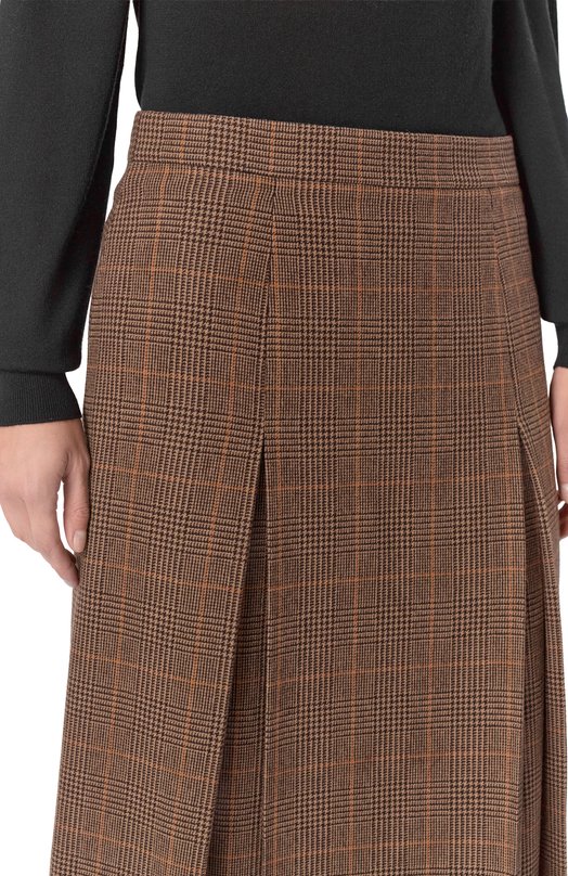 Юбка из шерсти и кашемира Saint Laurent 831068/Y3J45 Коричневый  831068/Y3J45 Фото 5