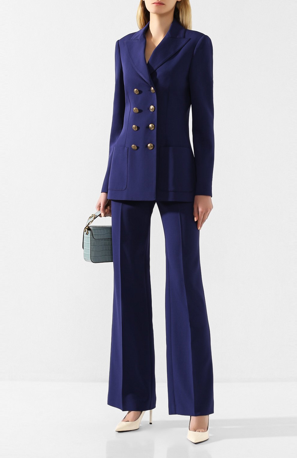 Брюки из вискозы PHILOSOPHY DI LORENZO SERAFINI темно-синего цвета по цене 41250 руб., арт. V0329/722, фото 2 Брюки из вискозы PHILOSOPHY DI LORENZO SERAFINI, арт. V0329/722, фото 2