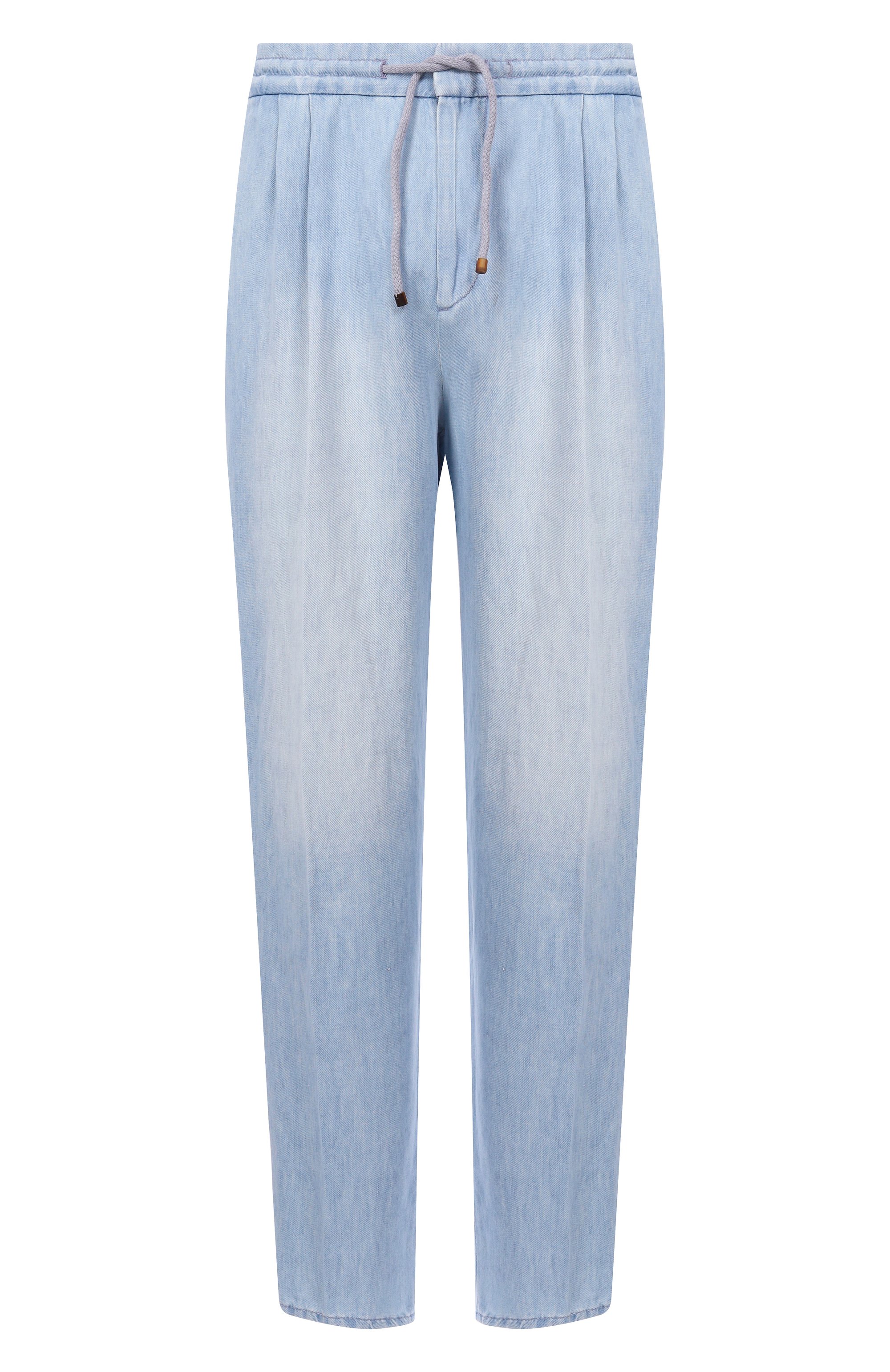 Хлопковые брюки BRUNELLO CUCINELLI голубого цвета по цене 141500 руб., арт. M239PE1710, фото 1 Хлопковые брюки BRUNELLO CUCINELLI, арт. M239PE1710, фото 1