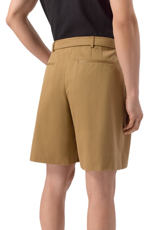 Хлопковые шорты Saint Laurent 860929/Y7I14 Коричневый  860929/Y7I14 Фото 4