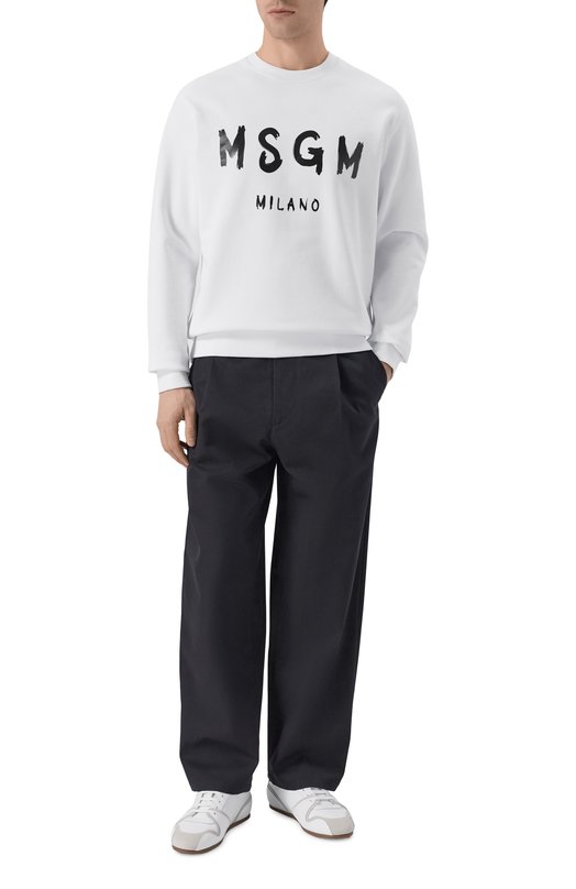 Хлопковый свитшот MSGM 2000MM513/300000 Белый  2000MM513/300000 Фото 2
