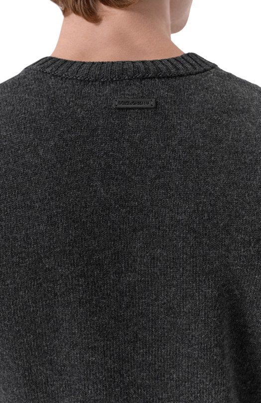 Шерстяной пуловер Dolce & Gabbana GXY28T/JCVYA Серый  GXY28T/JCVYA Фото 5