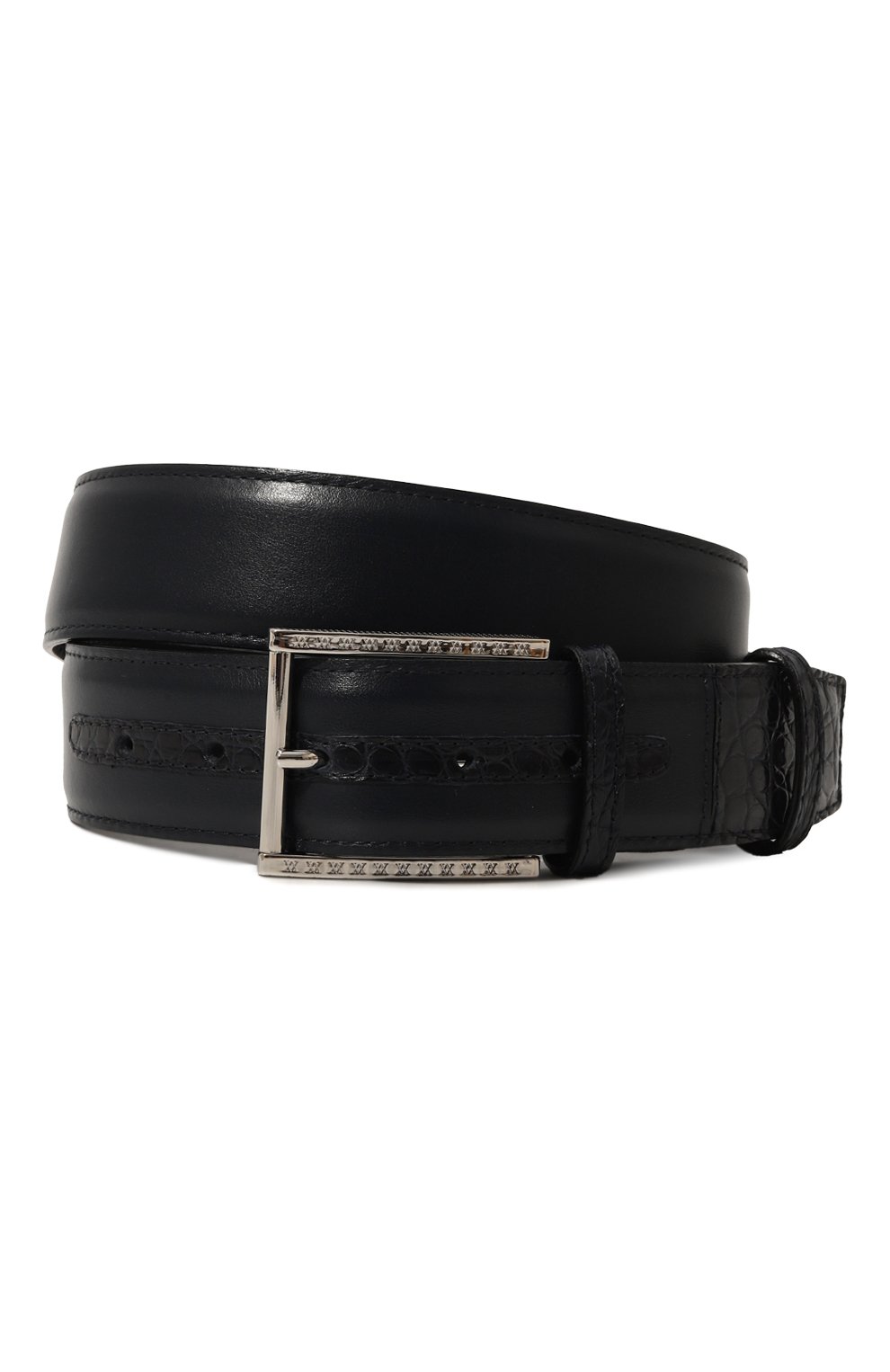 Ремень с отделкой из кожи аллигатора ARTIOLI, арт. P492/40/CALF/ALLIGAT0R, фото 1