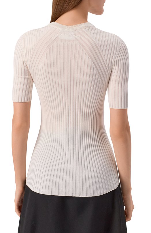 Шелковый пуловер Jil Sander J04GC0103/J16137 Кремовый  J04GC0103/J16137 Фото 4