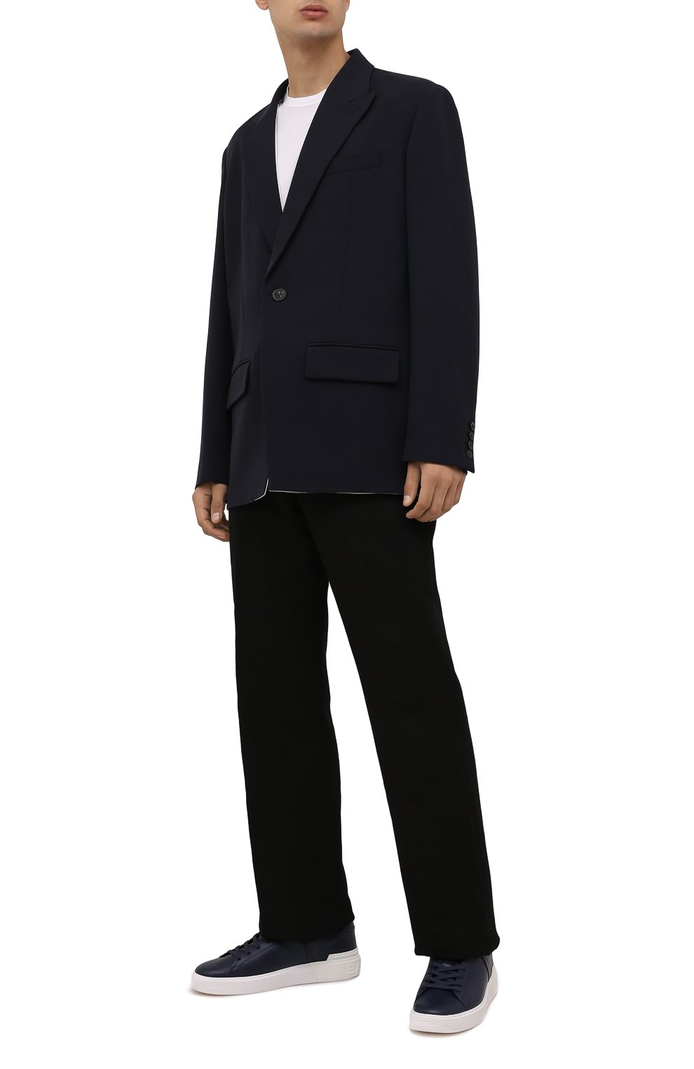 Кожаные кеды b-court BALMAIN темно-синего цвета по цене 62250 руб., арт. WM1VI244/LASC, фото 2 Кожаные кеды b-court BALMAIN, арт. WM1VI244/LASC, фото 2