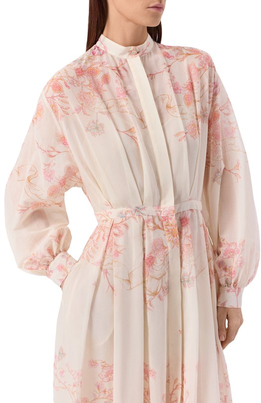 Хлопковое платье Zuhair Murad RDR26381/PAC0002 Кремовый  RDR26381/PAC0002 Фото 4