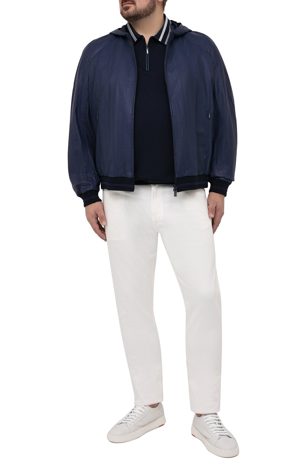 Кожаный бомбер ZILLI синего цвета по цене 1170000 руб., арт. MAT-PLAYM-01339/0001, фото 2 Кожаный бомбер ZILLI, арт. MAT-PLAYM-01339/0001, фото 2