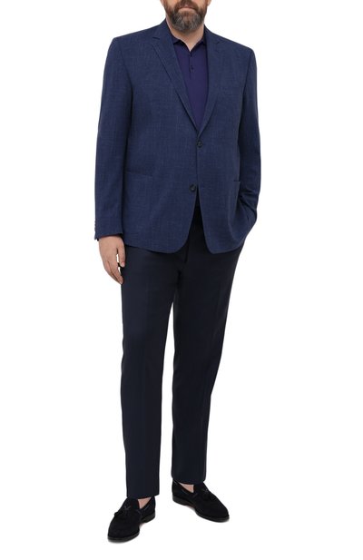 Шерстяные брюки CANALI синего цвета по цене 49400 руб., арт. 71012/AS10315/60-64, фото 2 Шерстяные брюки CANALI, арт. 71012/AS10315/60-64, фото 2