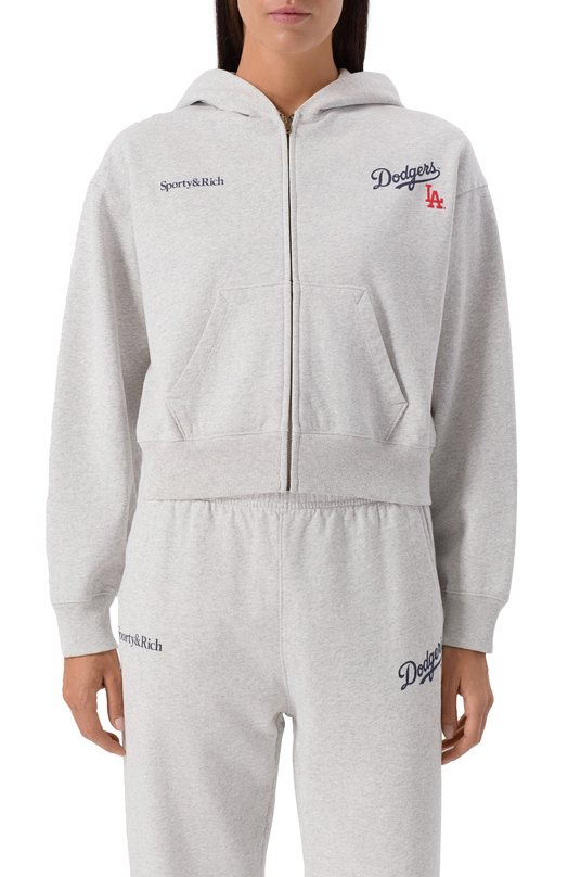 Хлопковая толстовка Sporty and Rich ST068627666GY03 Серый  ST068627666GY03 Фото 3