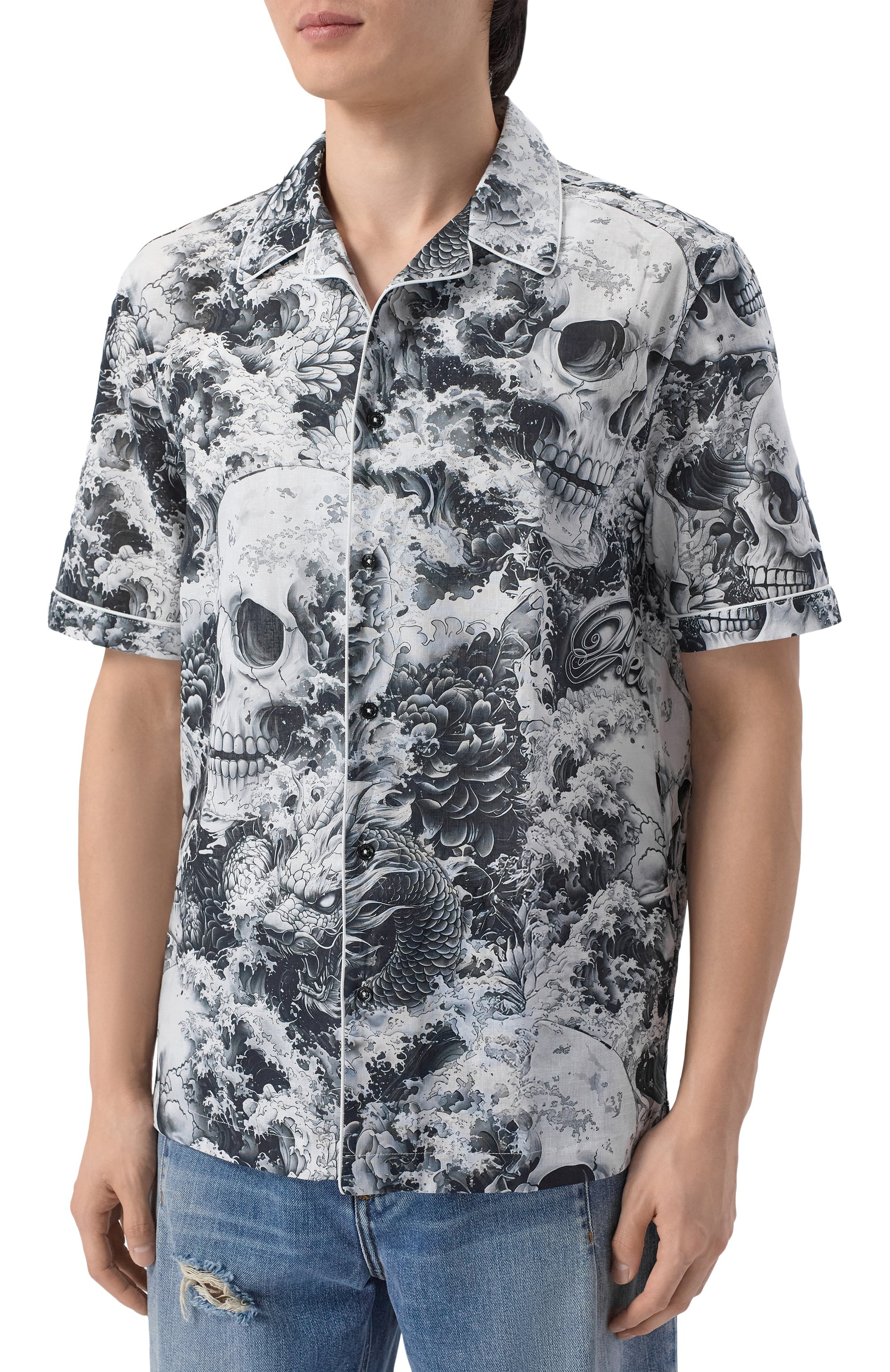 Рубашка изо льна и хлопка PHILIPP PLEIN, арт. SAFC MRP2551 PTE003N, фото 3