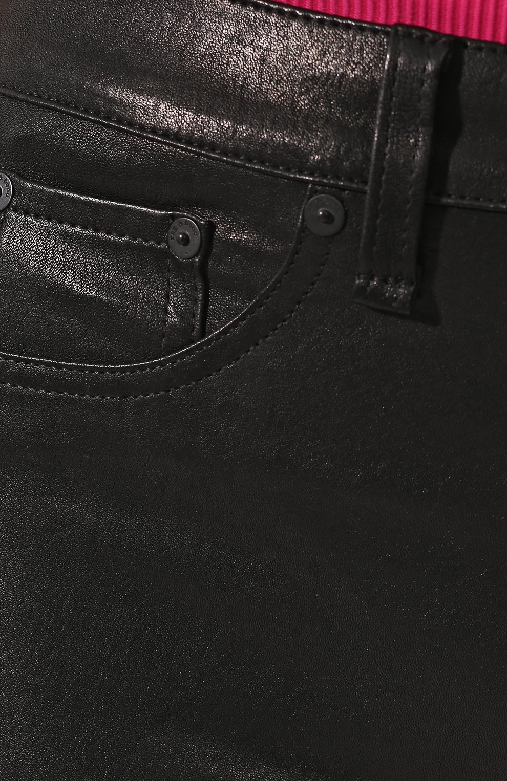 Кожаные брюки RAG AND BONE черного цвета по цене 110500 руб., арт. W1632L034BLK, фото 5 Кожаные брюки RAG AND BONE, арт. W1632L034BLK, фото 5