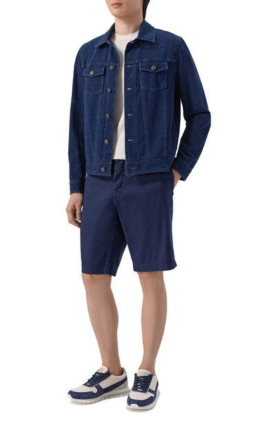 Шорты из хлопка и льна JACOB COHEN темно-синего цвета по цене 59950 руб., арт. JUM_N0017 001 S4269 TR, фото 2 Шорты из хлопка и льна JACOB COHEN, арт. JUM_N0017 001 S4269 TR, фото 2